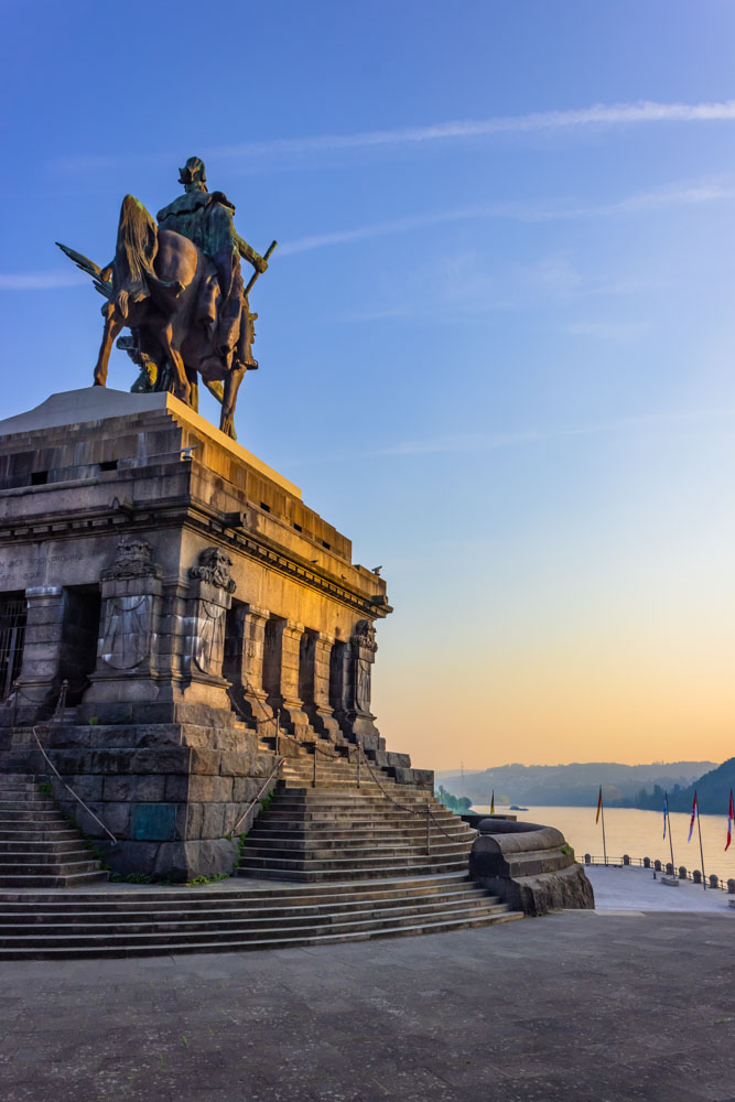 View on river moselle and river rhine from monument of Kaiser Wi
